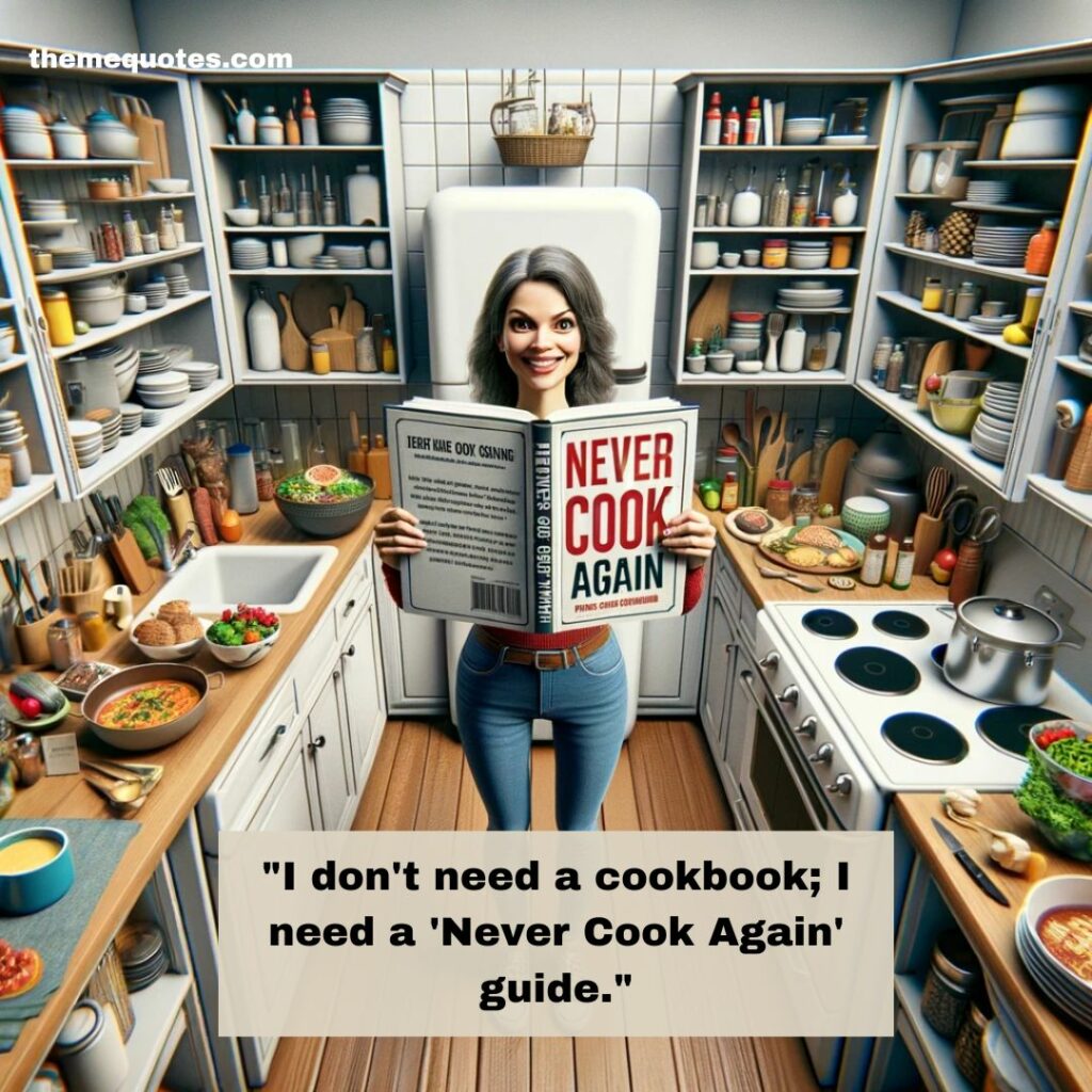 anti-cooking book kitchen setting
